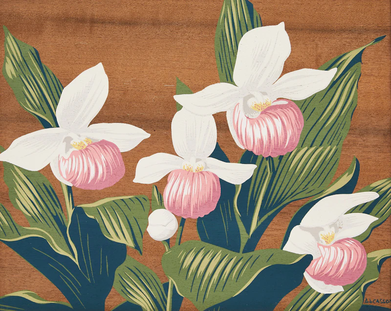 Ladyslipper Orchids  by Alfred Joseph Casson