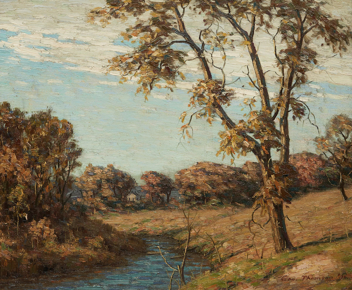 George Thomson, Sunlight in October, oil on canvas