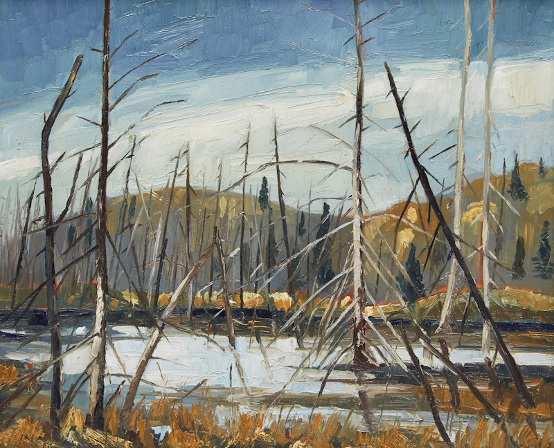 Swamp North of Huntsville (7 Miles); Muskoka Cabin; Old Barn North of Huntsville; Adelaide St W., Toronto by John A. Palmer
