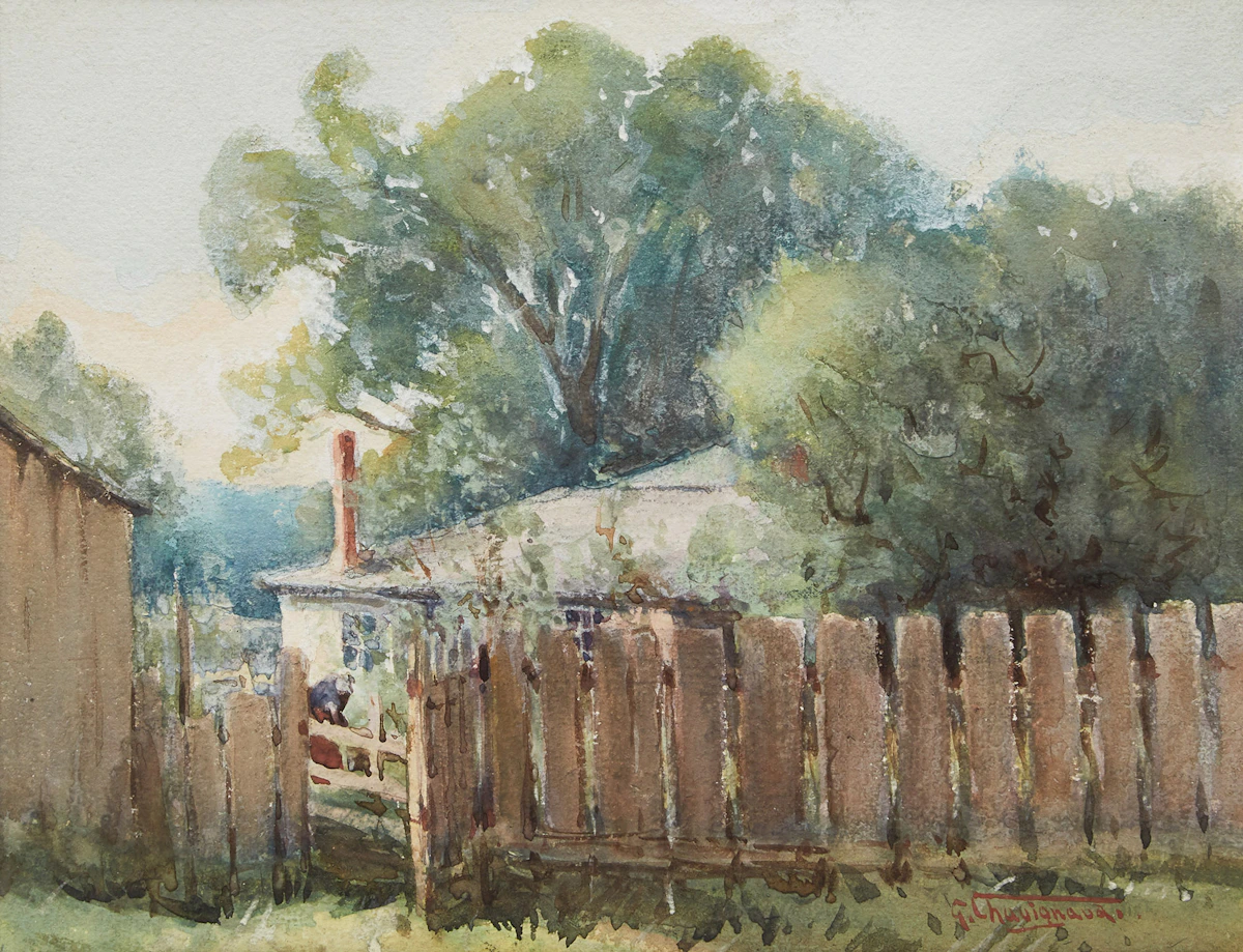 Georges Chavignaud, Homestead, watercolour