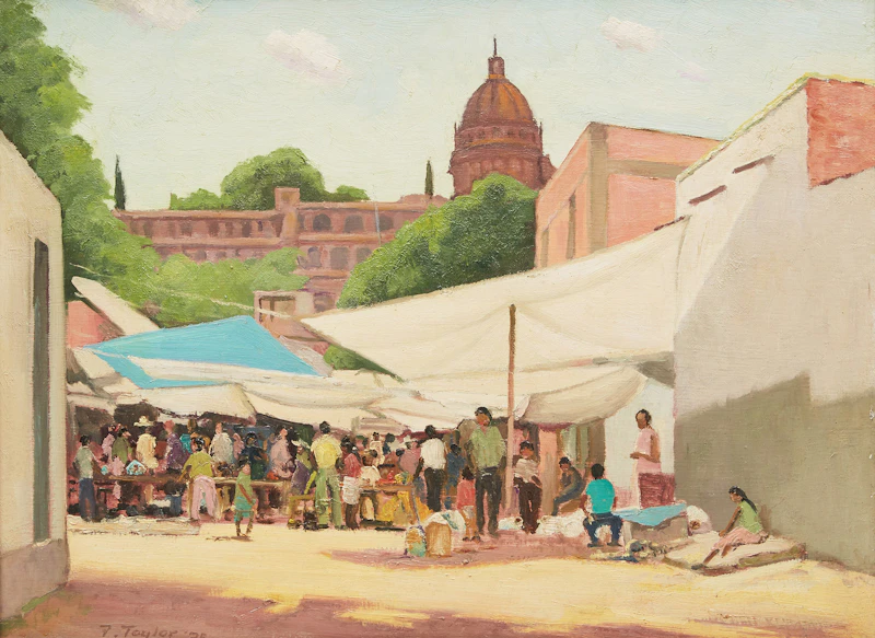 The Street Market of San Juan De Dios, San Miguel De Allende, Gto, Mexico by Frederick Bourchier Taylor