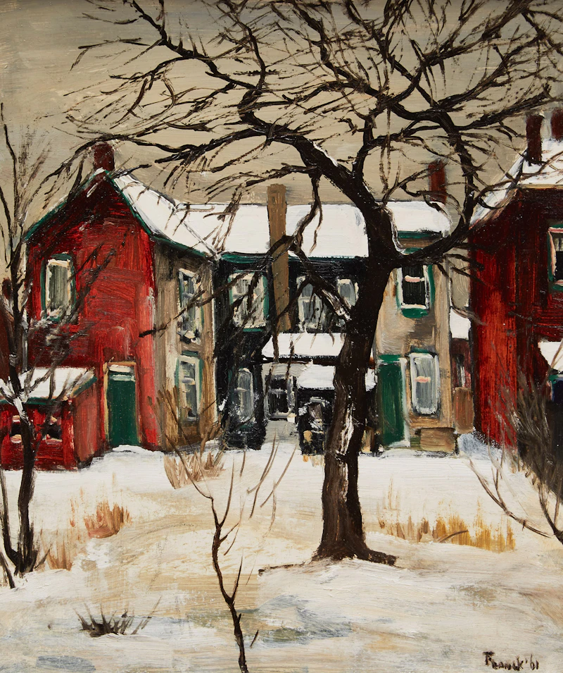Untitled (Red Houses in Winter) by Albert Jacques Franck