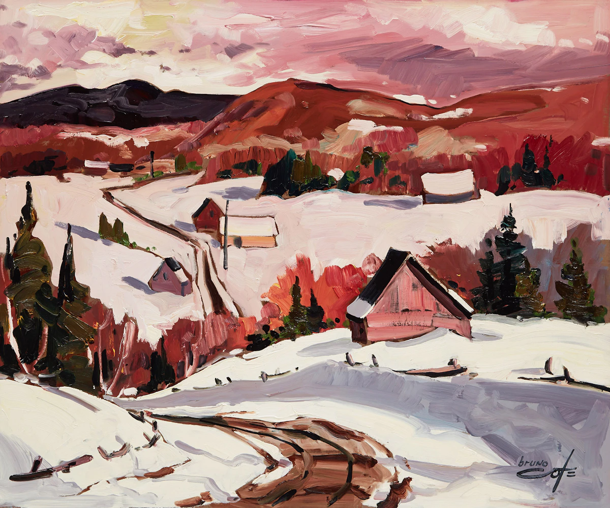 Bruno Côté, St-Michel des Saints , oil on board, 1989