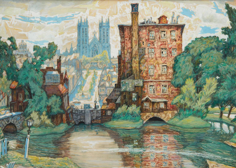 Nicholas Hornyansky, Guelph in Summer , gouache