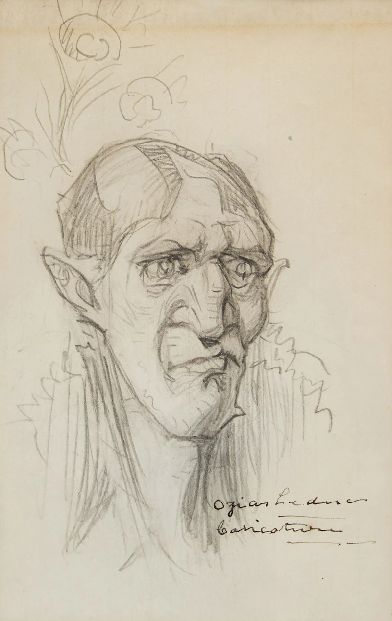 Ozias Leduc, Caricature , pencil on paper