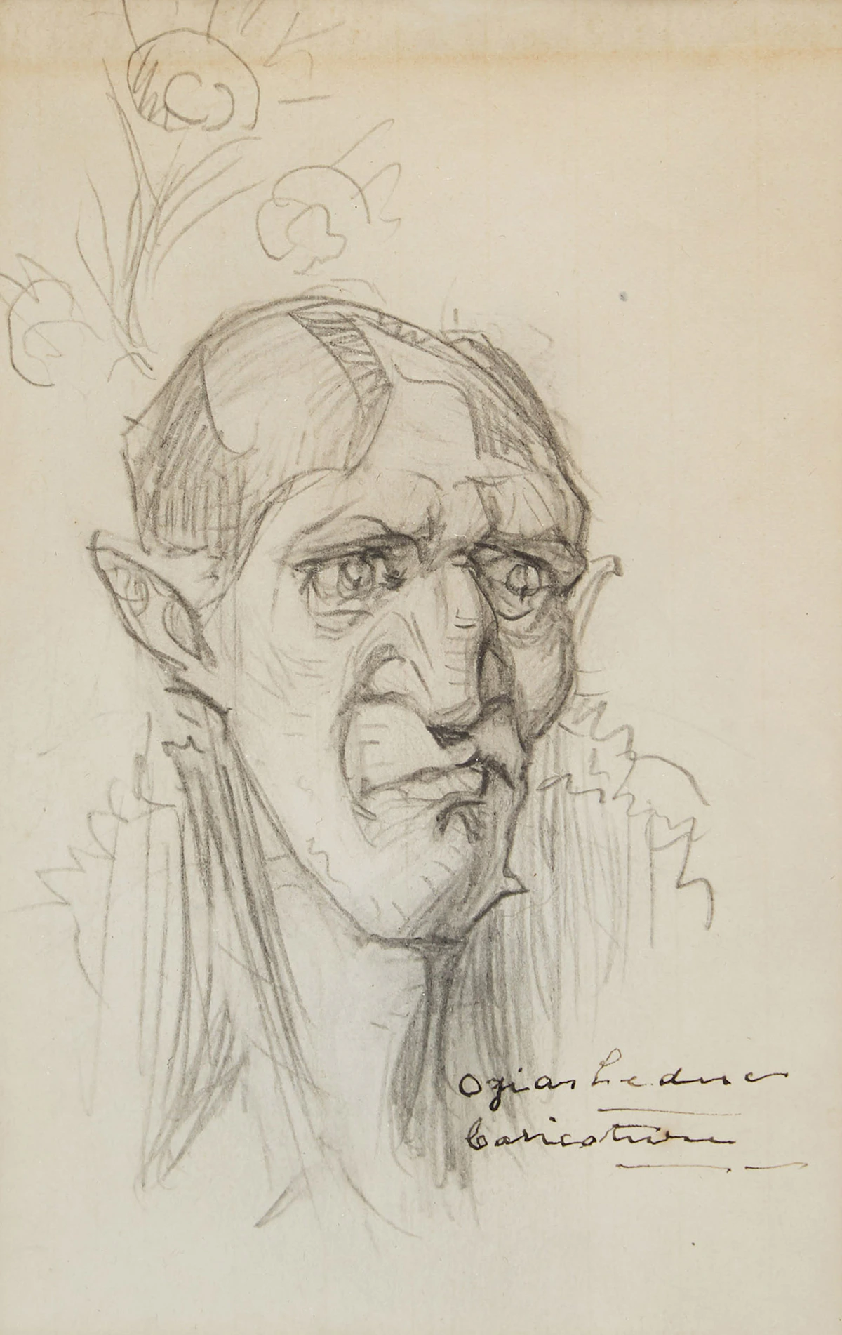 Ozias Leduc, Caricature , pencil on paper