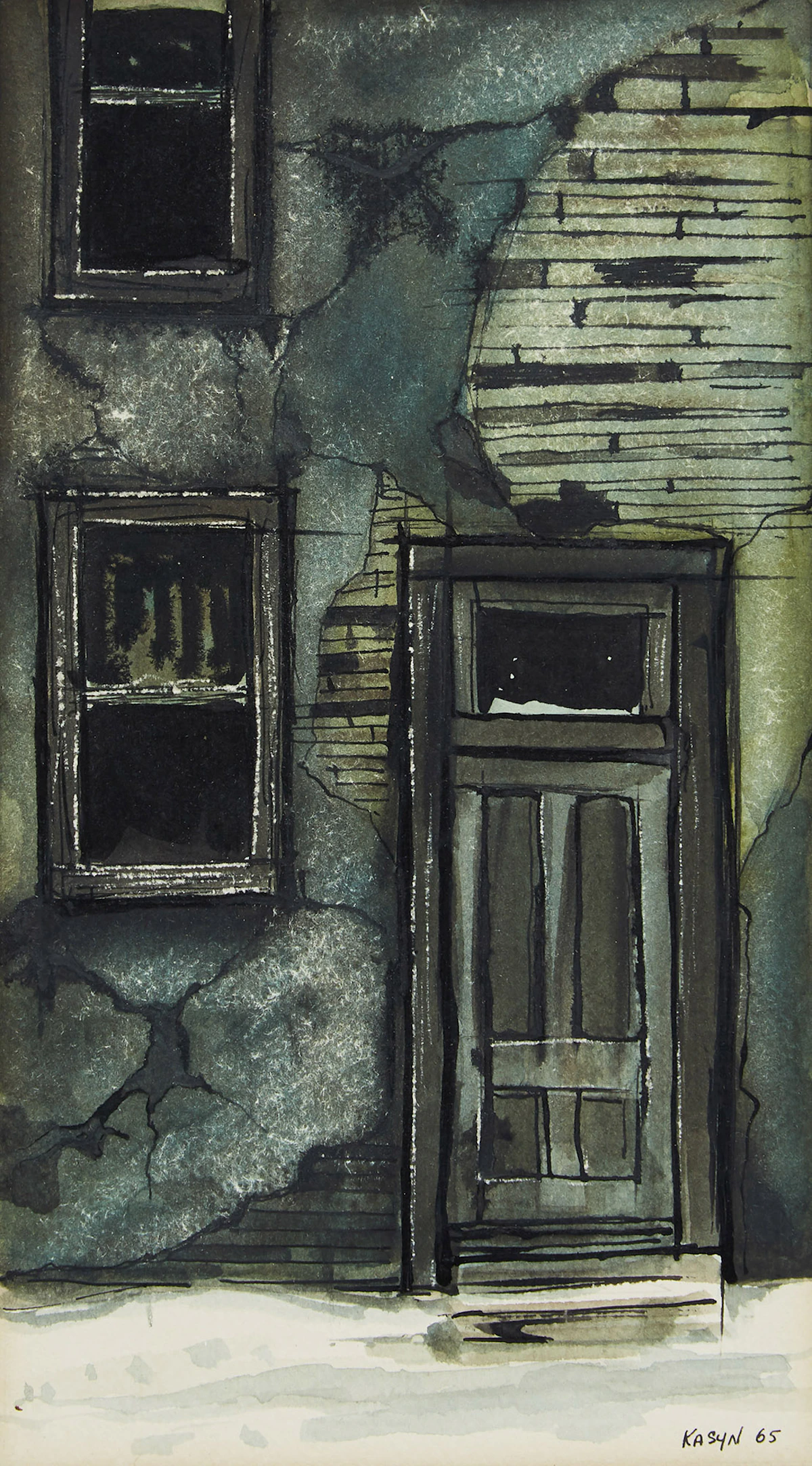 John Kasyn, Untitled (Doorway), watercolour, 1965