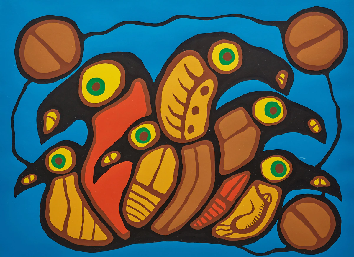 Norval Morrisseau, Community Development, colour serigraph