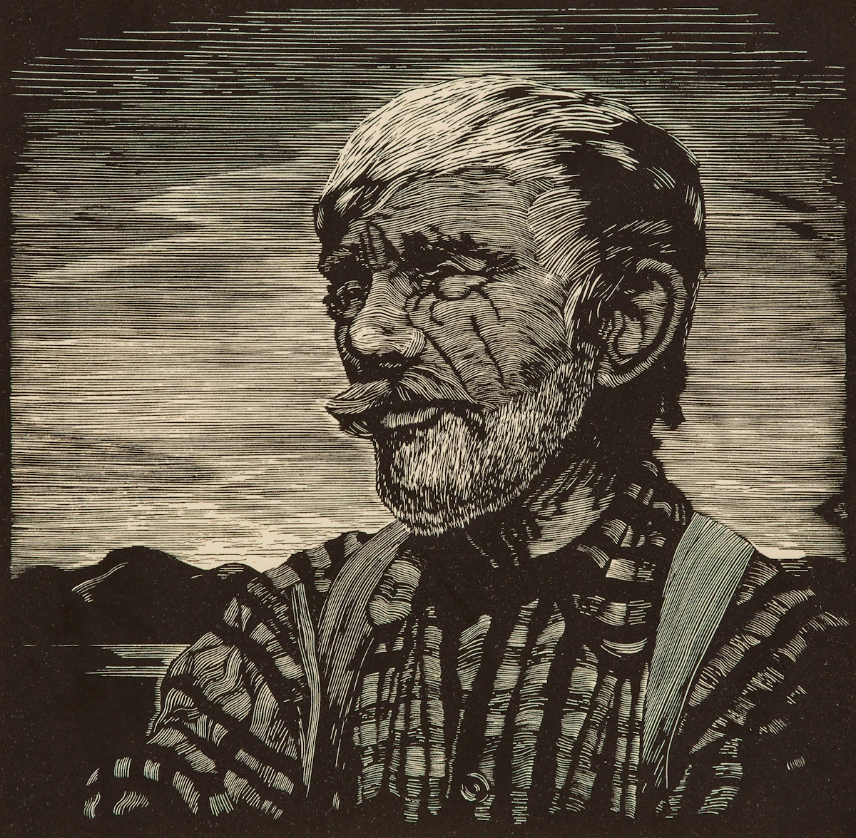 Leonard Hutchinson, Fred Fisher; Steel (Mike); Canadian Saw Mill, three woodcuts