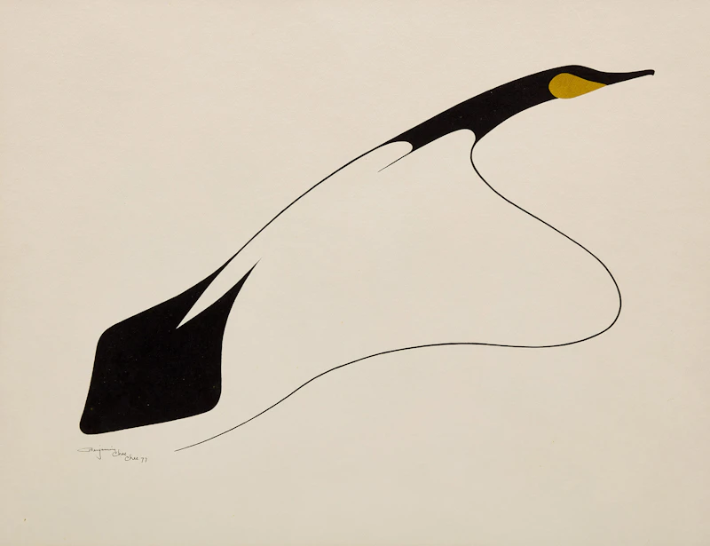 Benjamin Chee Chee, Proud Male; Goose and Sun, two colour lithographs