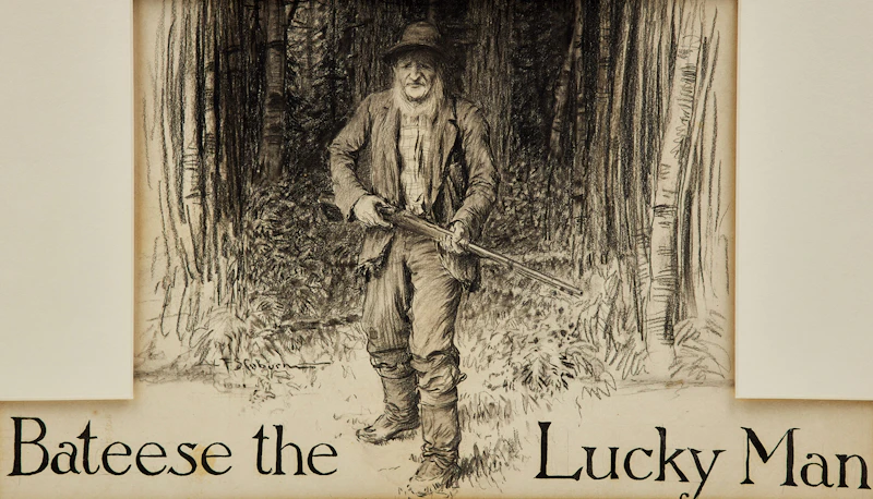 Frederick Simpson Coburn, Bateese the Lucky Man, pencil and ink drawing