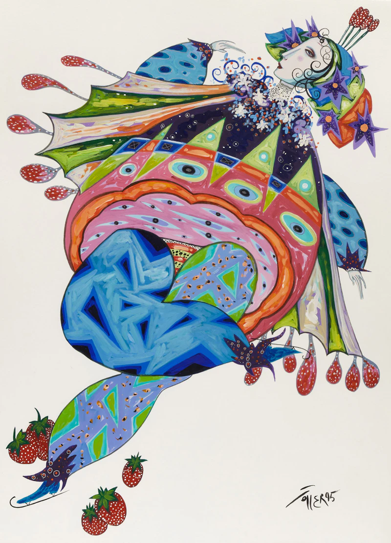Toller Cranston, Untitled, Strawberry Collection, watercolour