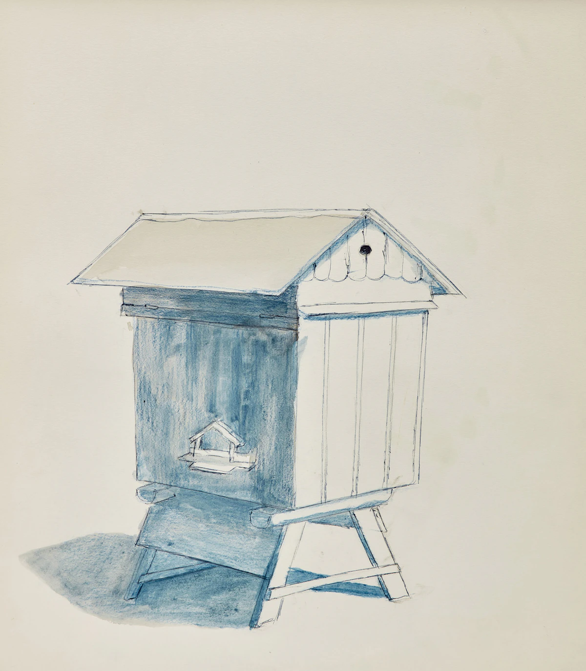 William Kurelek, Beehive (from 100 Last Drawings), sepia ink on paper, 1975