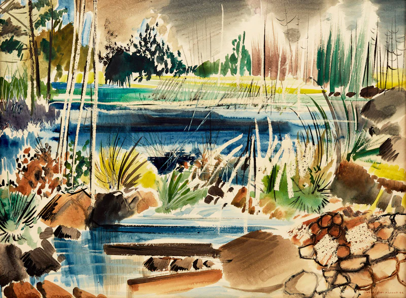 David Lloyd Blackwood, Beaver Dam Pond, Georgian Bay, watercolour