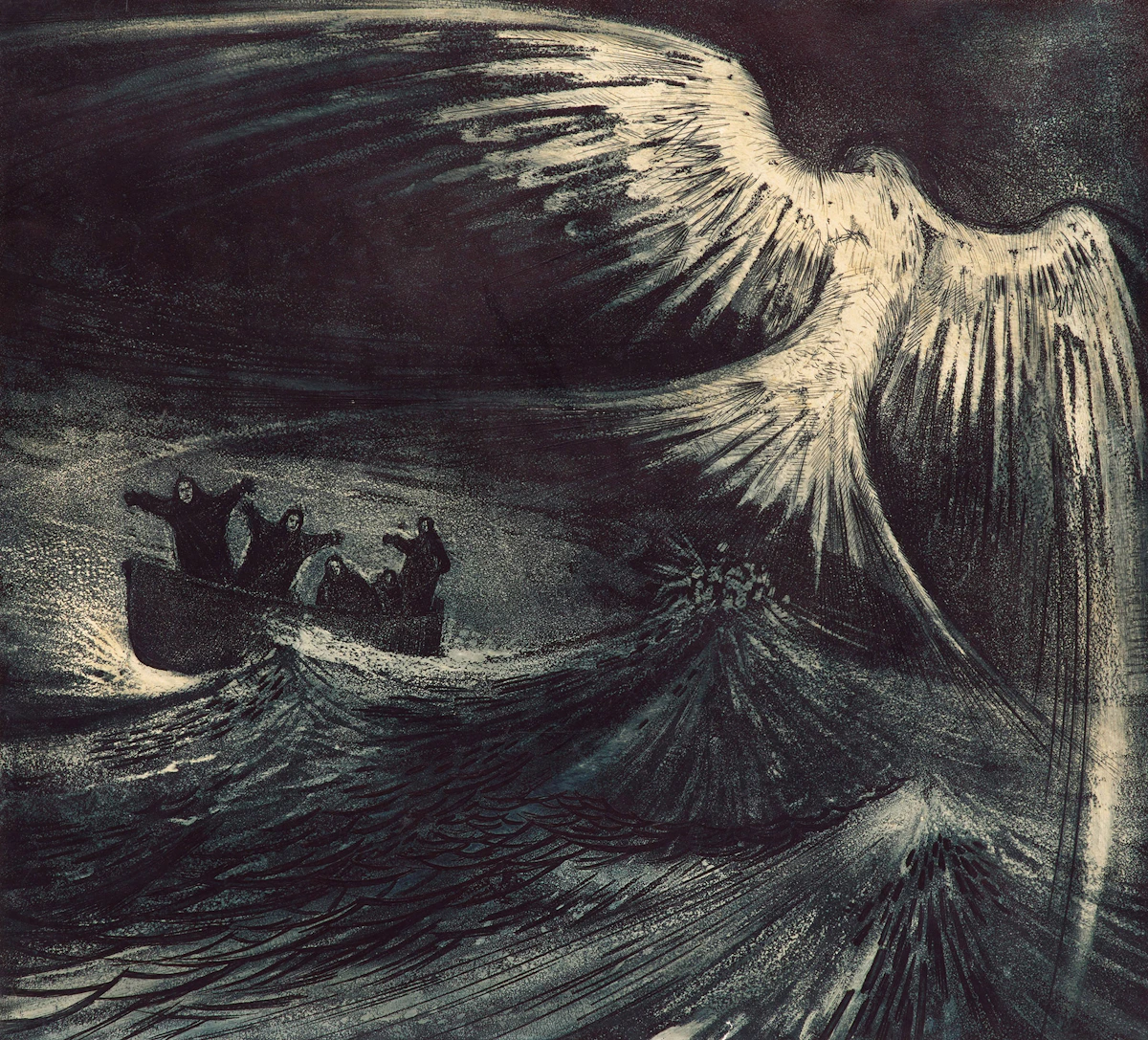 David Lloyd Blackwood, Lost Party at Sea, etching