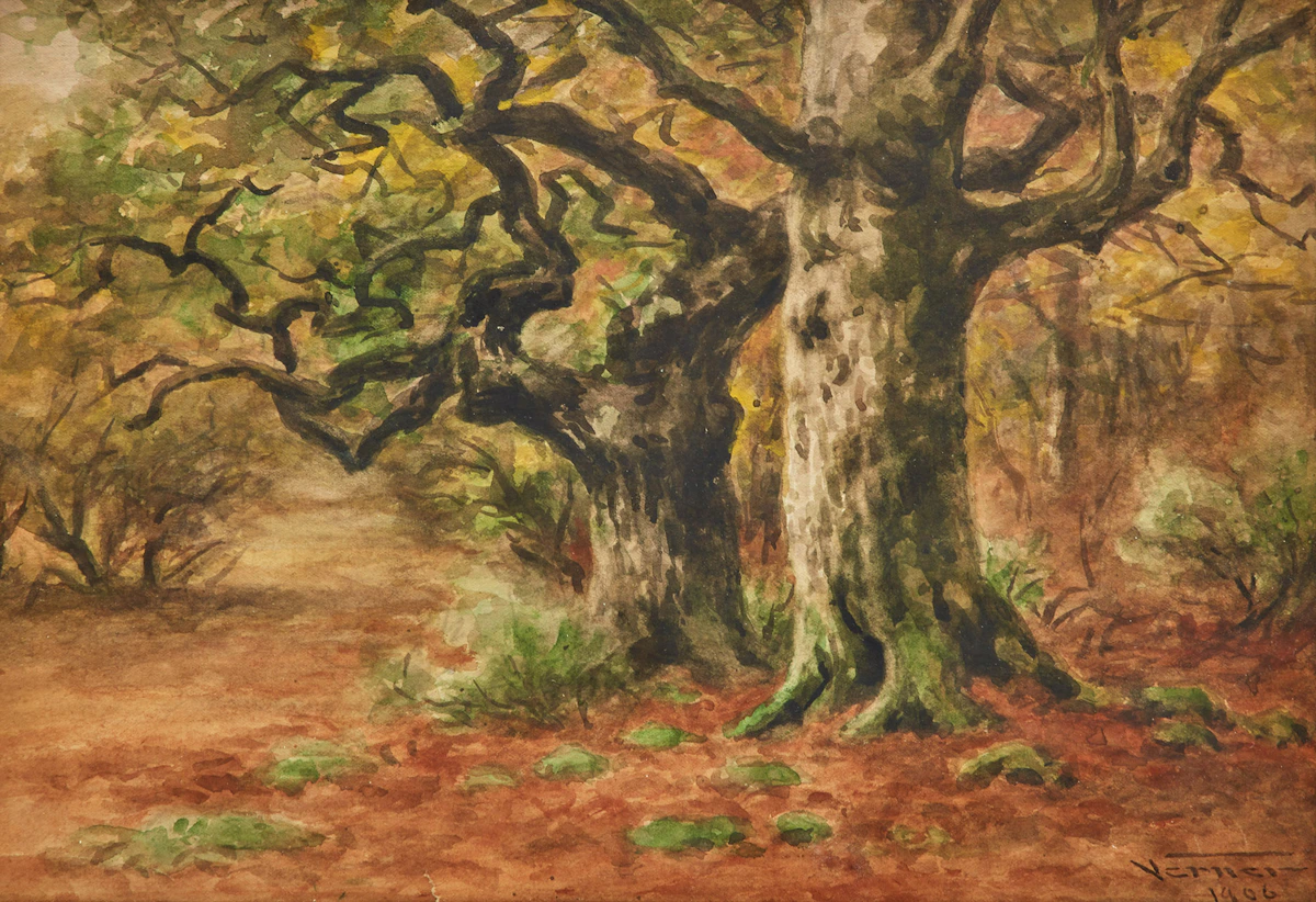 Frederick Arthur Verner, Burnham Beeches , watercolour, 1906