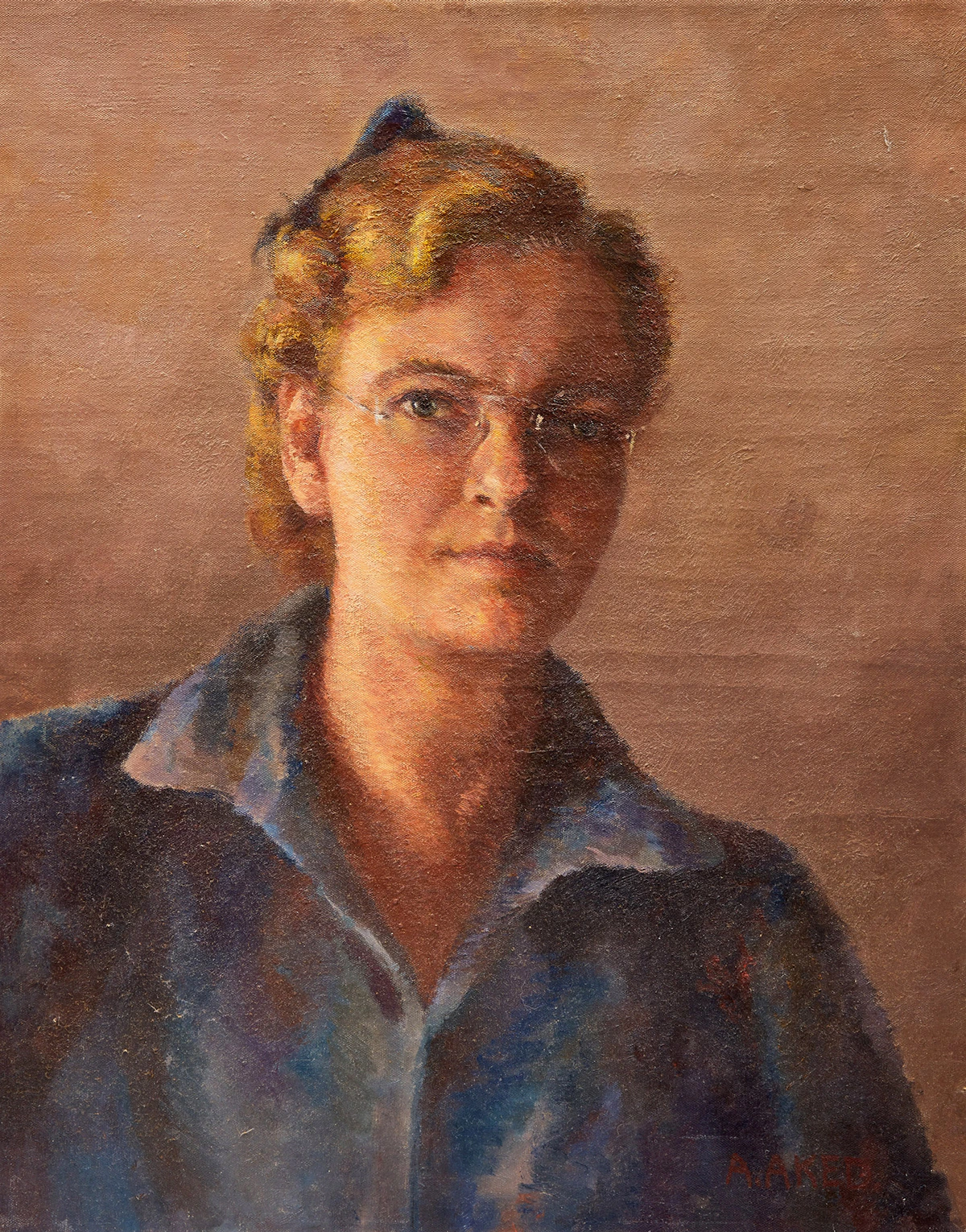 Aleen Elizabeth Aked, Self-Portrait, oil on canvas
