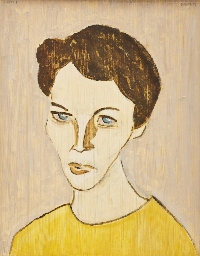 Barker Fairley, Woman in Yellow , oil on masonite
