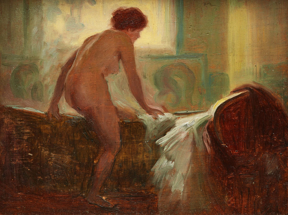 Beatrice Hagarty Robertson, Nude Figure Study, oil on board