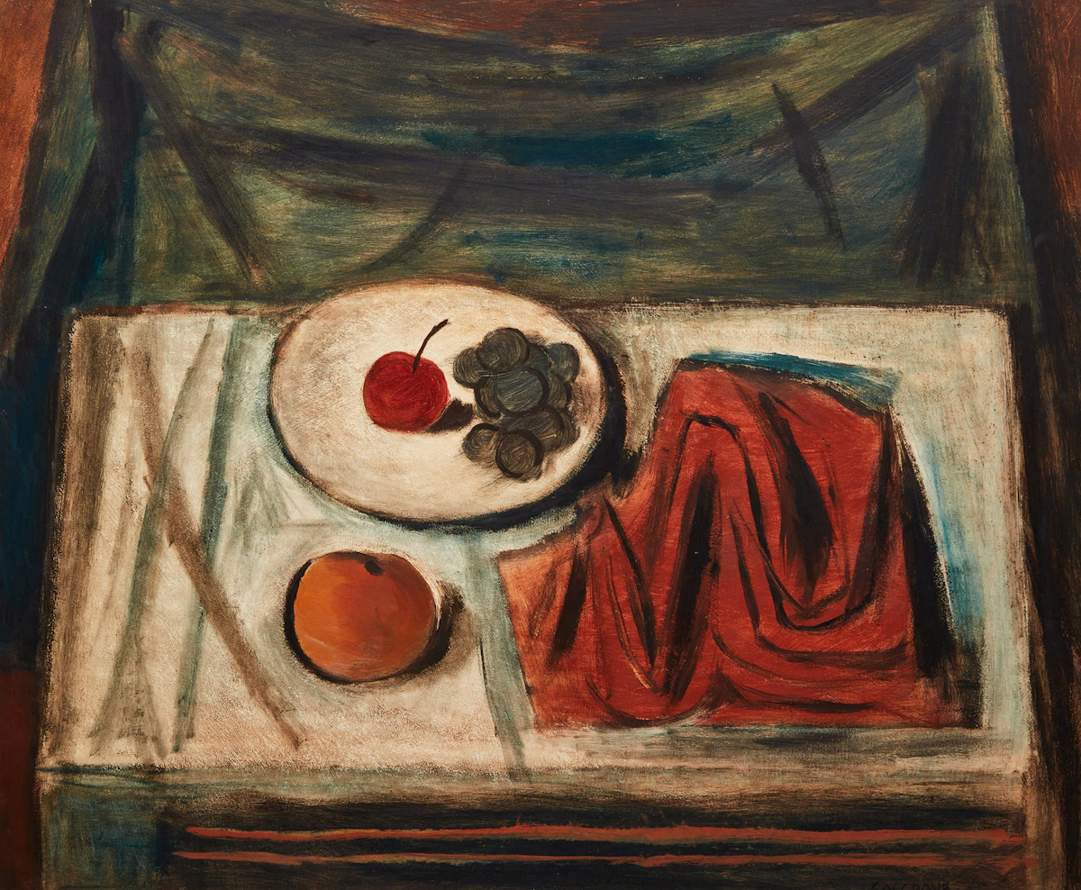 Stanley Morel Cosgrove, Still Life with Grapes, oil on masonite, circa 1950