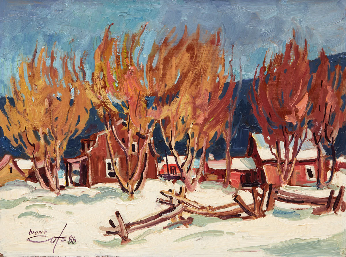 Bruno Côté, Cap aux oies, oil on board, 1986
