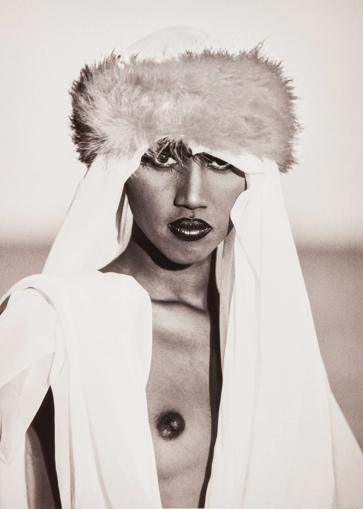 Yuri Dojc, Figure in a Fur Turban, archival digital print on Hahnemühle paper