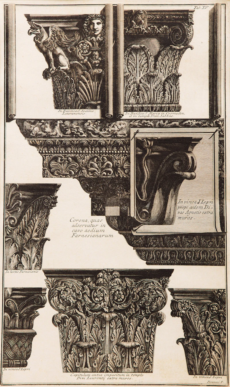 Giovanni Battista Piranesi, Scala di Palmi Romani; Parere su l’architettura; Della Magnificenza ed Architettura de’ Romana , three engravings - view 7