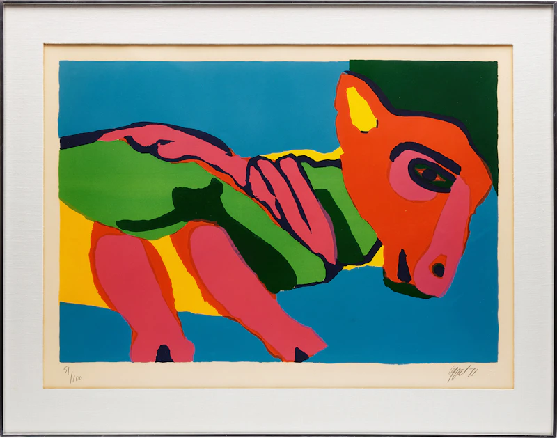 Karel Appel, Donkey , colour lithograph, 1971 - view 2