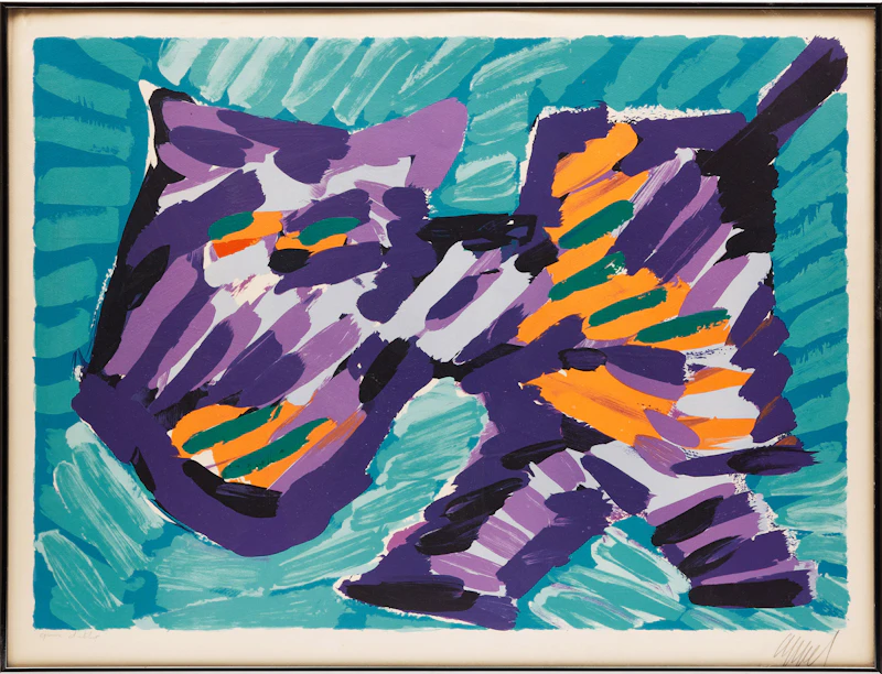 Karel Appel, Walking Cat (from Cats Suite), colour lithograph, 1979 - view 2