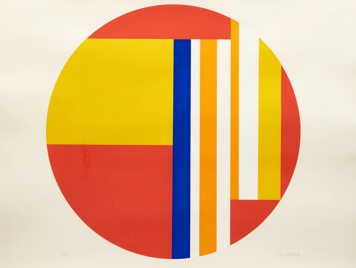 Ilya Bolotowsky, Multicoloured Tondo, colour silkscreen