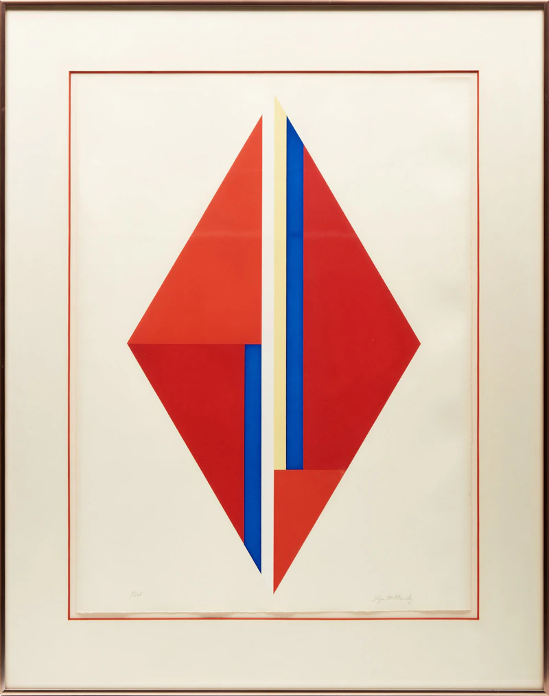 Ilya Bolotowsky, Untitled (Red Diamond), colour silkscreen - view 2