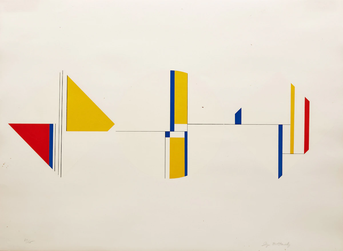 Ilya Bolotowsky, Untitled (Yellow, Blue, Red), colour silkscreen