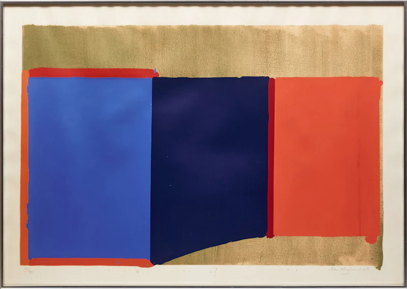 John Hoyland, Blues, Reds, colour screenprint, 1969 - view 2