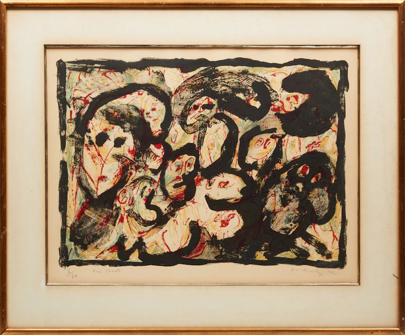 Pierre Alechinsky, Une société, colour lithograph, 1962 - view 2