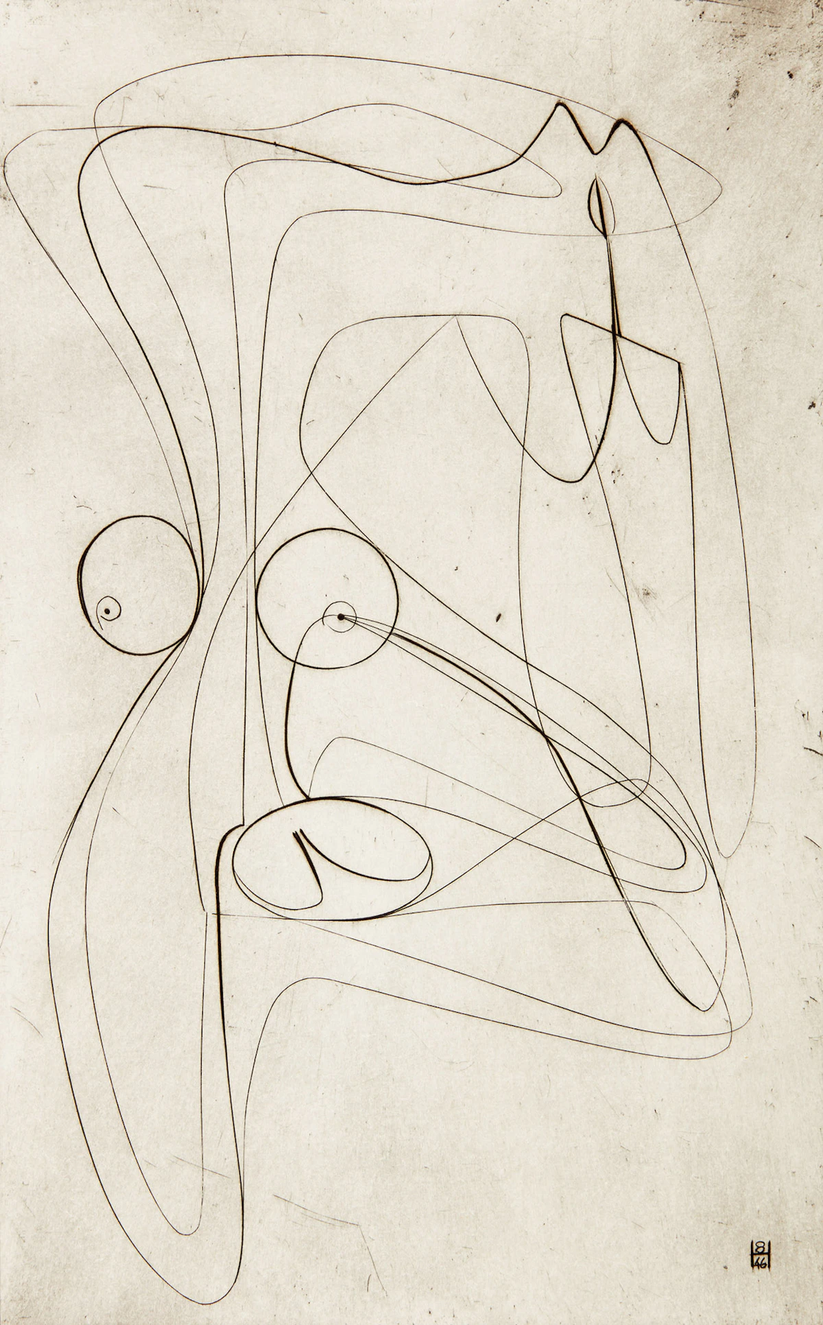 Stanley William Hayter, Le chas de l’aiguille, etching, 1946