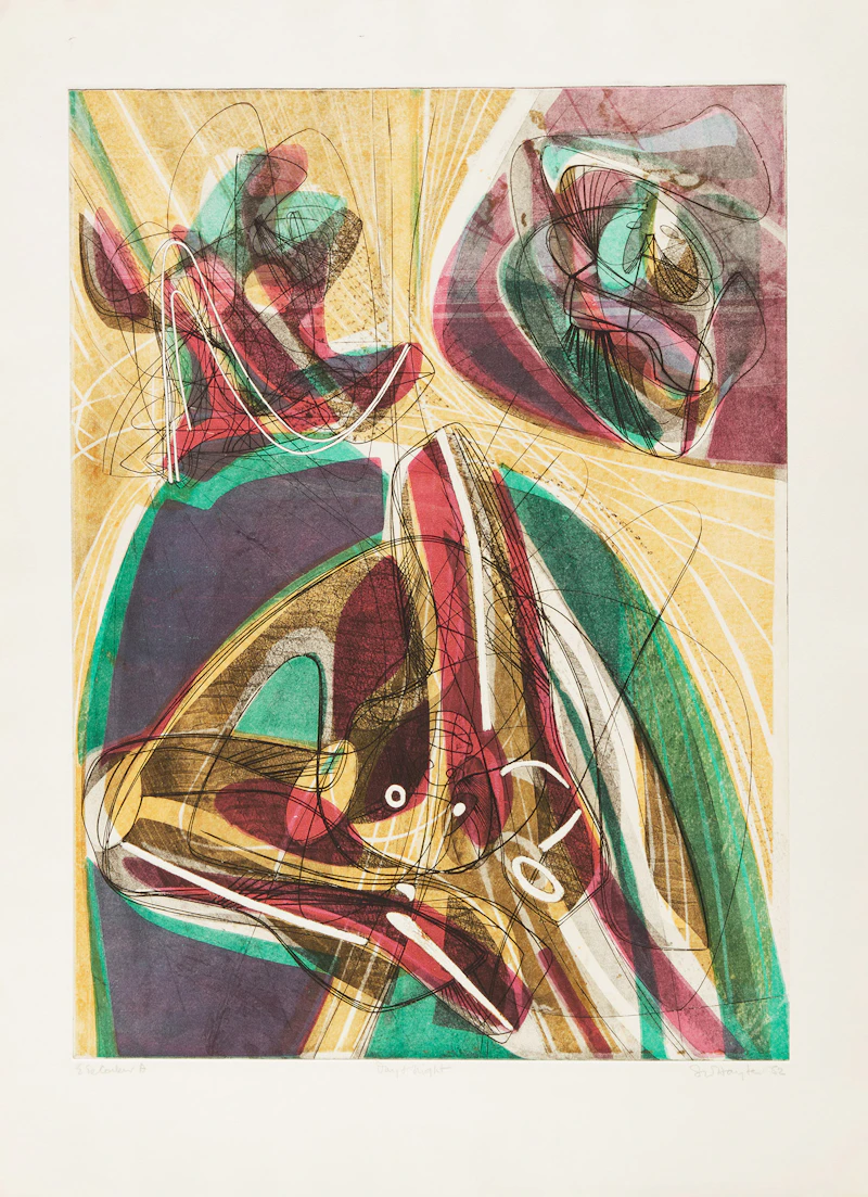 Stanley William Hayter, Day & Night, colour aquatint with etching, 1952 - view 2