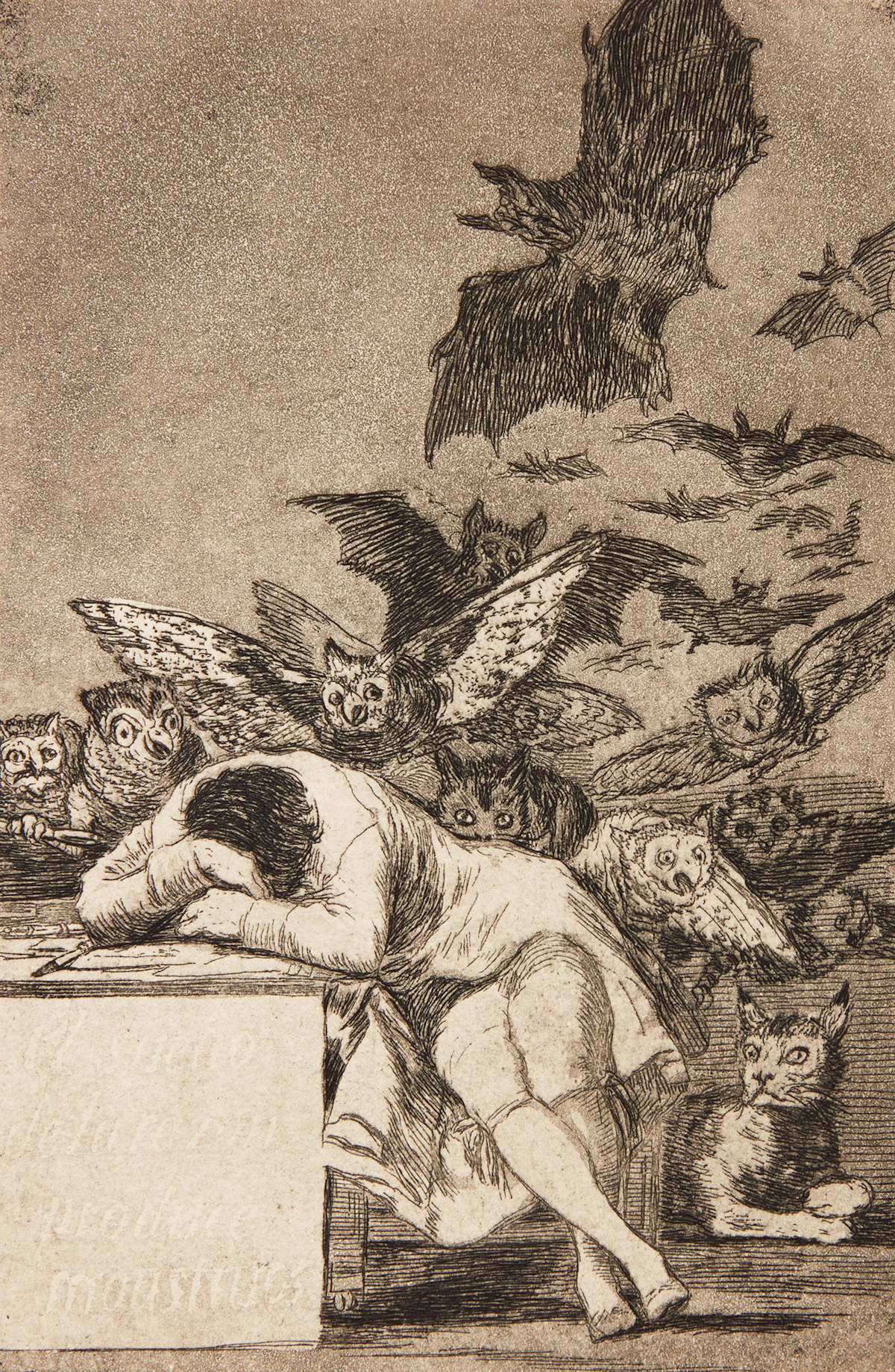 Francisco José de Goya y Lucientes, The Sleep of Reason Produces Monsters, etching