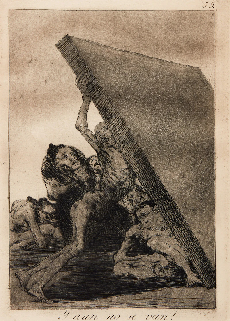 Francisco José de Goya y Lucientes, Three Works from Los Caprichos and One Work from Los Desastres de la Guerra y el Theatro Moral de la Vida Humana, four etchings - view 10