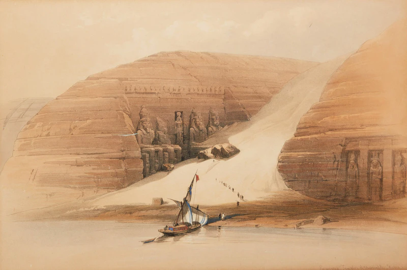 Temples of Abu Simbel from the Nile by David Roberts