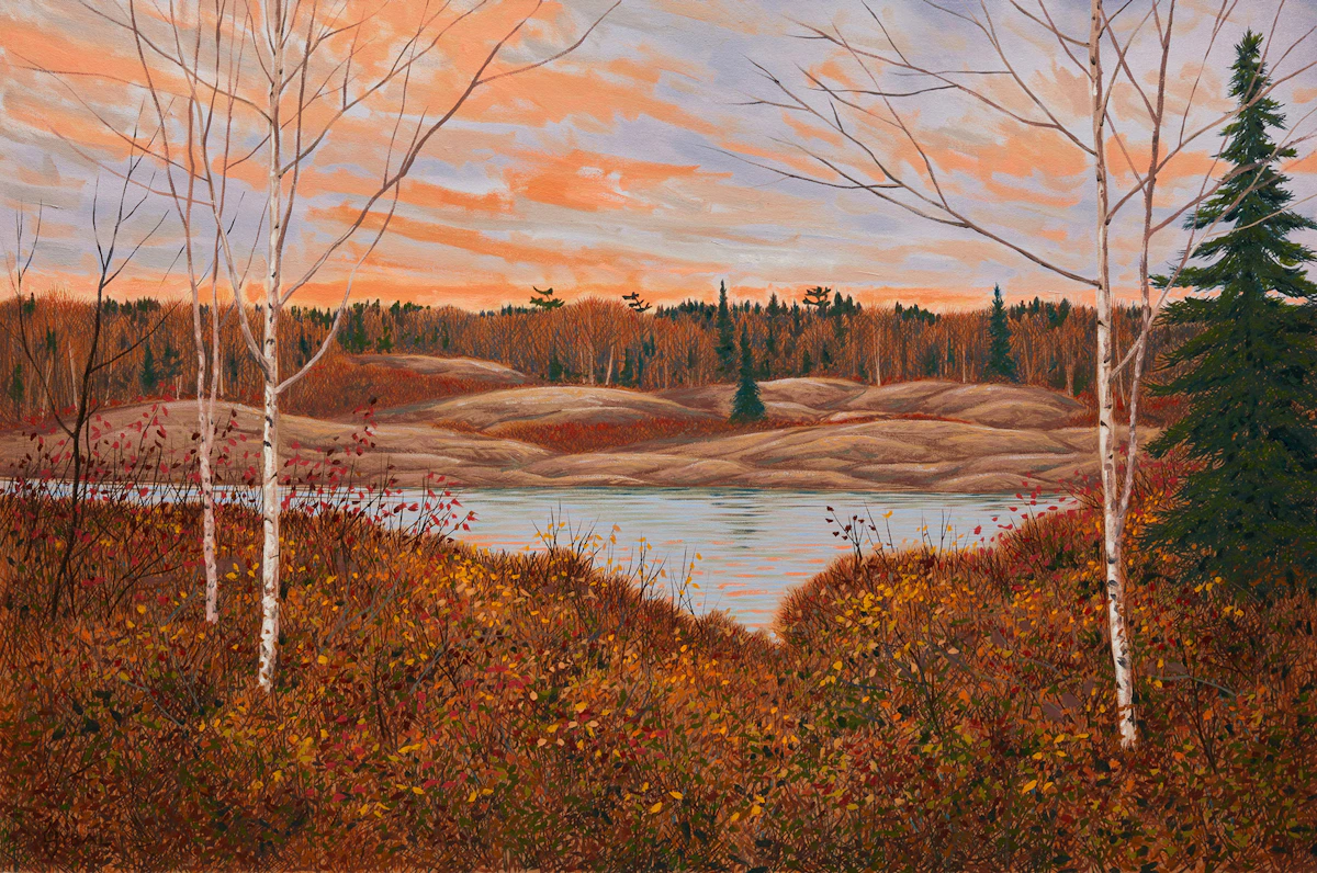 Philip Sybal, Parry Sound Birches , oil on canvas, 1999