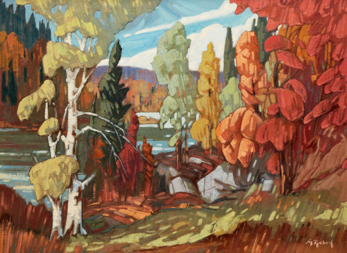 Gaston Rebry, Automne au Québec, oil on canvas