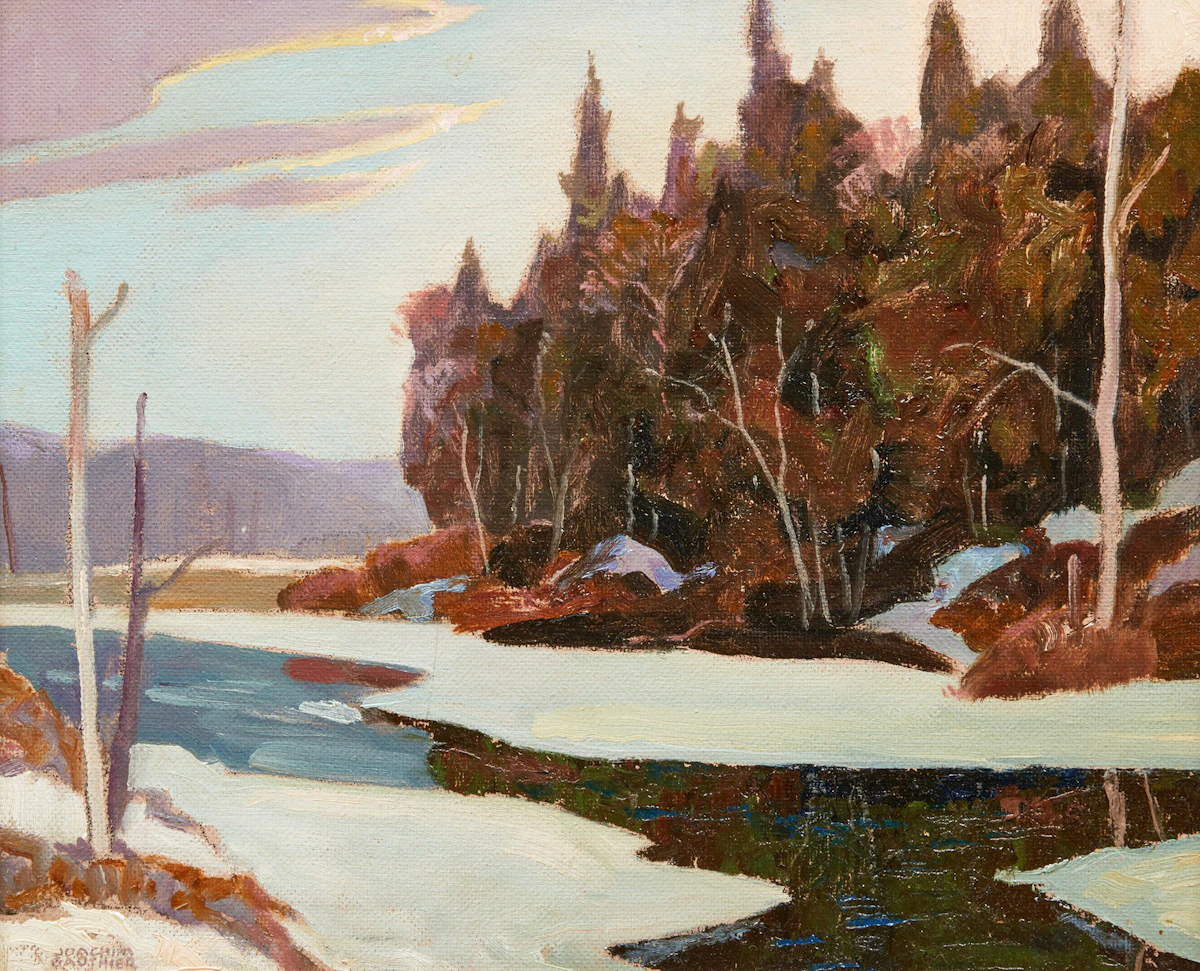 Joachim George Gauthier, Early April, Haliburton, oil on board