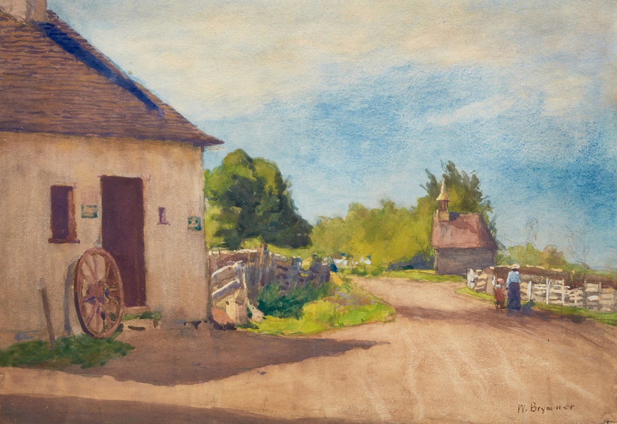 William Brymner, Mother & Child Rural Quebec , watercolour