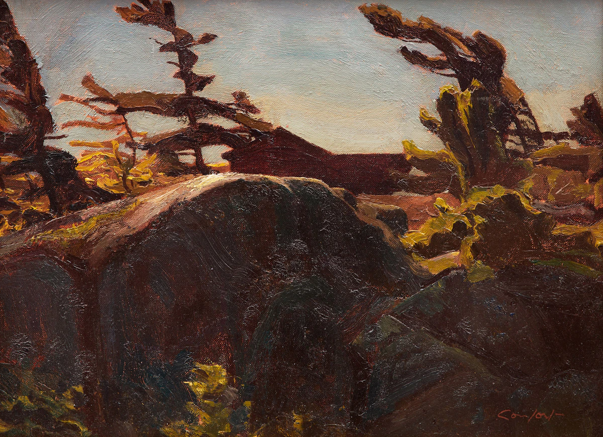 Charles Fraser Comfort, Summer Cabin, Georgian Bay, oil on board, 1958