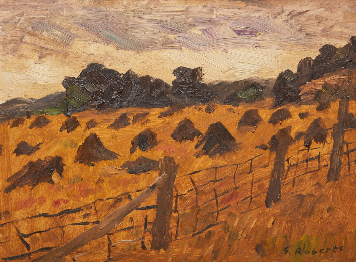 William Goodridge Roberts, Oatfield in Late Afternoon, oil on board