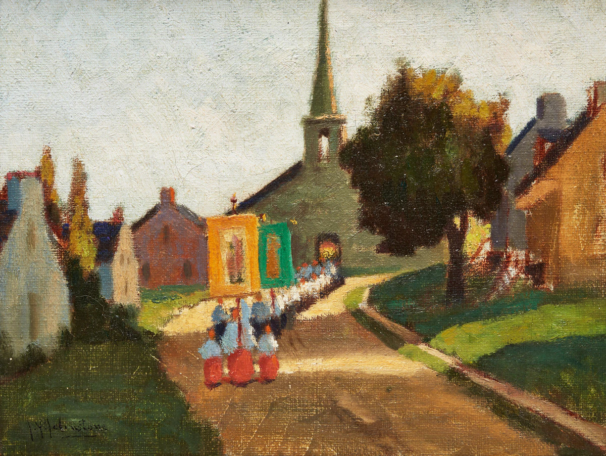 John Young Johnstone, The Procession, oil on canvas