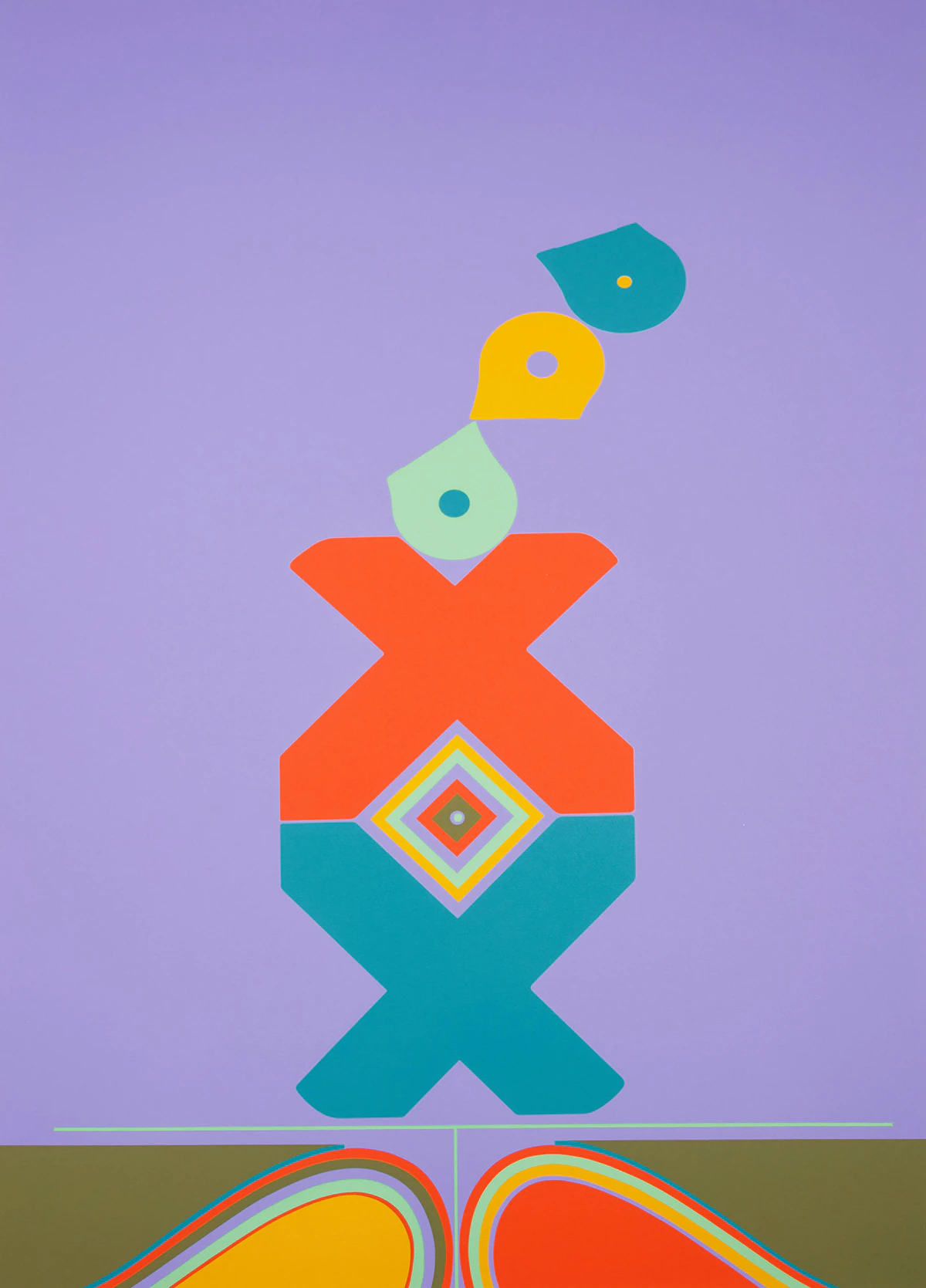 Harold Barling Town, The Candy Juggler, colour lithograph, 1970
