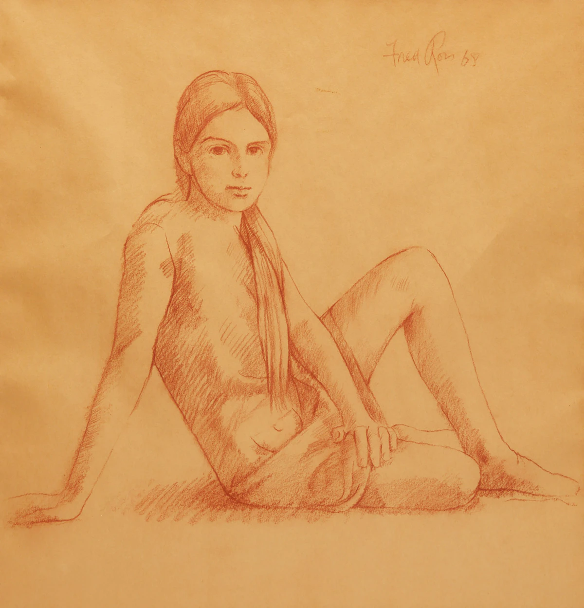 Fred Ross, Seated Woman, pastel, 1968