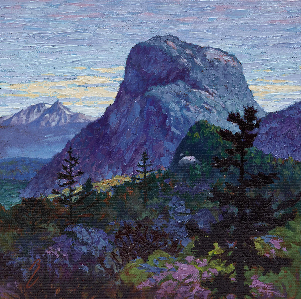 Bruno Capolongo, Spring (Stawamus Chief, British Columbia); Whistler (British Columbia), two oils on canvas, 2021 - 2022