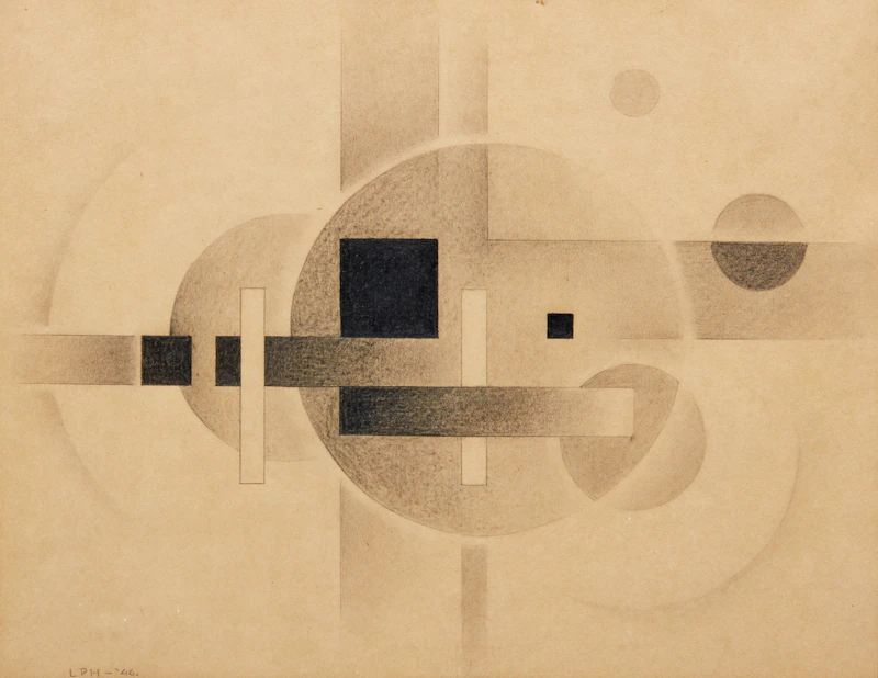 Lawren Phillips Harris, Circles and Planes, No. 2, graphite on paper